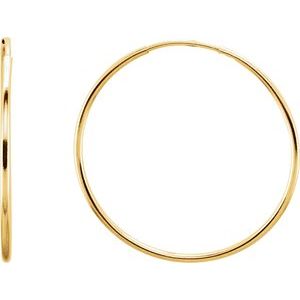 Endless Huggie Hoop Earrings - 14k Gold (Y, W or R) or Sterling Silver