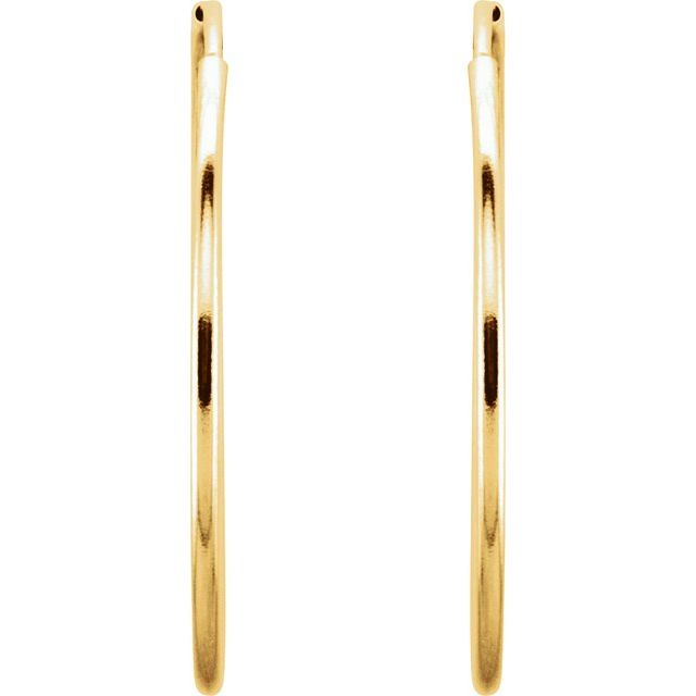 Hoop Endless Huggie Sleeper Earrings 24mm - 14K Gold (Y, R OR W)