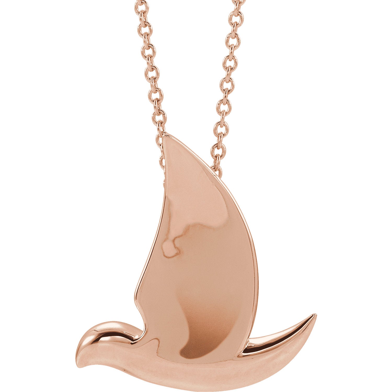 Holy Spirit Dove 16-18" Necklace - 14k Gold (Y, W or R), Platinum, Sterling Silver