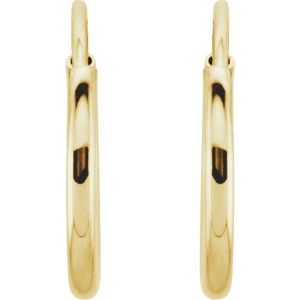 Endless Huggie Hoop Earrings - 14k Gold (Y, W or R) or Sterling Silver 