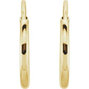 Endless Huggie Hoop Earrings - 14k Gold (Y, W or R) or Sterling Silver