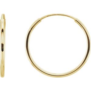 Endless Huggie Hoop Earrings - 14k Gold (Y, W or R) or Sterling Silver