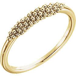 Beaded Ring - Sterling Silver, 14k Gold (Y, W or R), Platinum