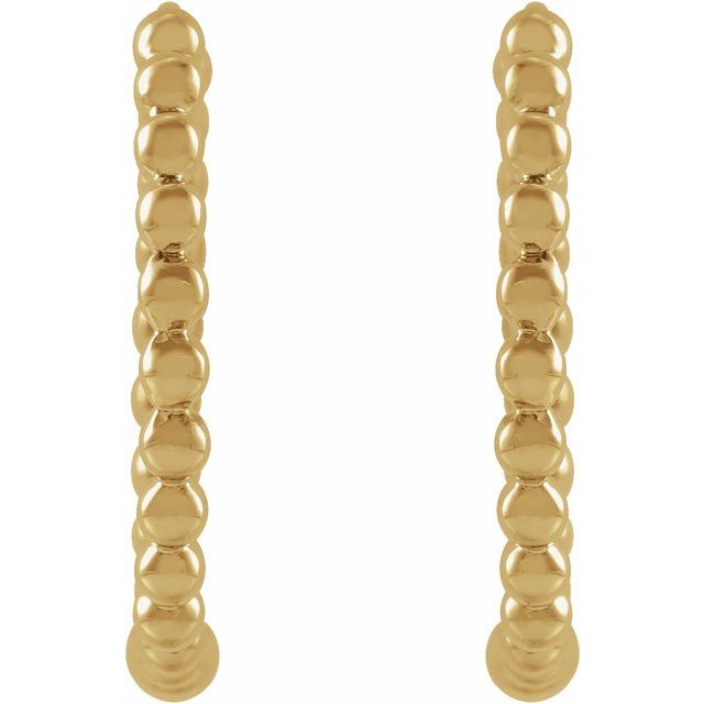 Copy of Beaded Huggie Earrings 15mm - 14k Gold (Y, R, W)