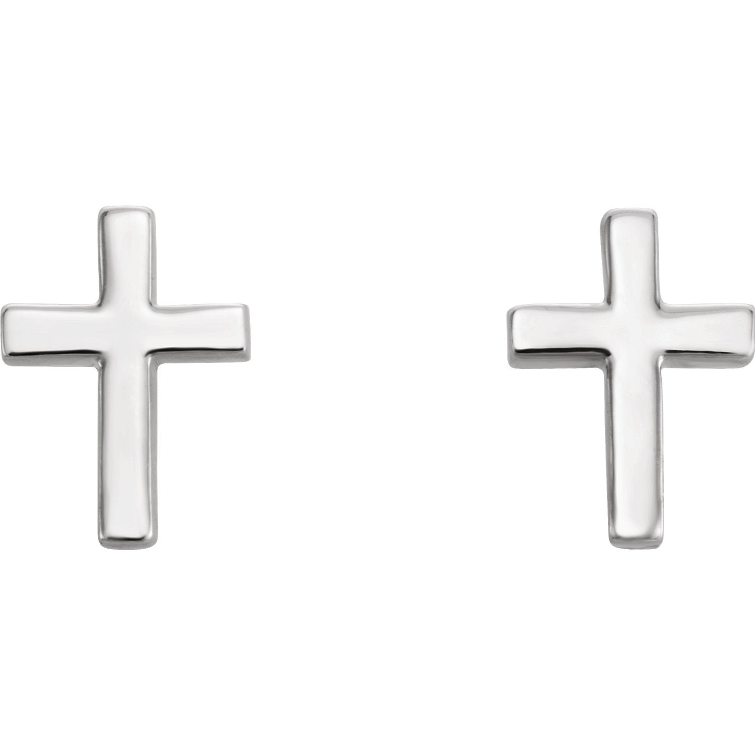 Small Cross Earrings - 14K White Gold, Platinum or Sterling Silver
