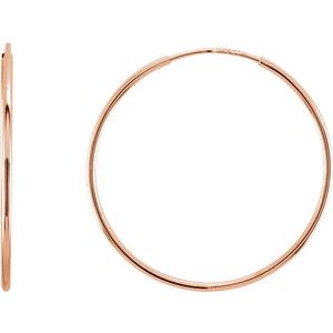 Endless Huggie Hoop Earrings - 14k Gold (Y, W or R) or Sterling Silver