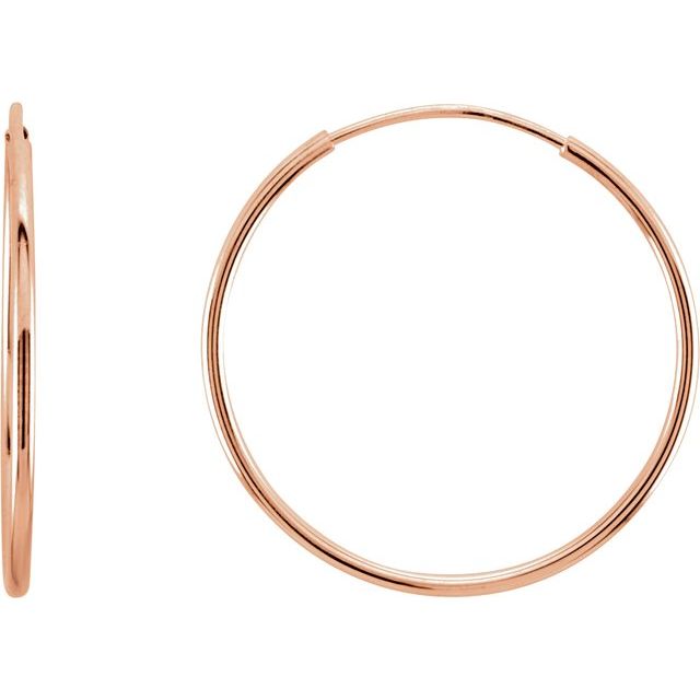 Hoop Endless Huggie Sleeper Earrings 20mm - 14K Gold (Y, R OR W)