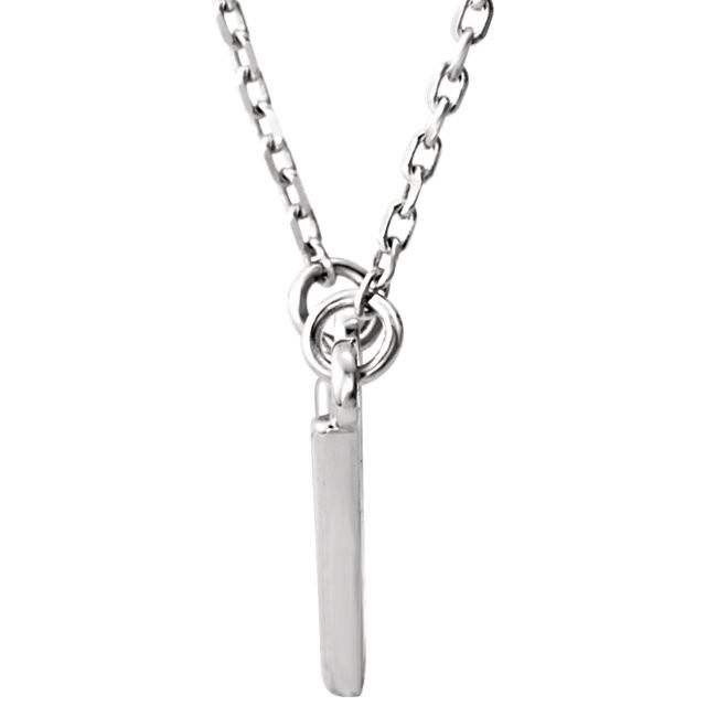 Small "V" Chevron 16.5" Necklace - 14k Gold (Y, W or R), Platinum or Sterling Silver