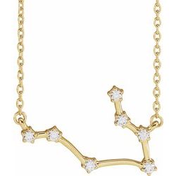 1/6 CTW Diamond Gemini 16-18" Zodiac Constellation Necklace - 14k Gold (Y, W or R) - wwdesignjewelers.com