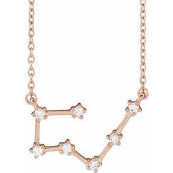 1/6 CTW Diamond Taurus 16-18" Zodiac Constellation Necklace - 14k Gold (Y, W or R) - wwdesignjewelry.com