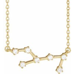 1/6 CTW Diamond Virgo 16-18" Zodiac Constellation Necklace - 14k Gold (Y, W or R) - wwdesignjewelry.com