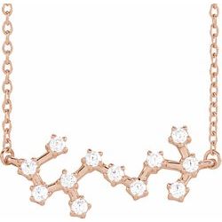 1/4 CTW Diamond Scorpio 16-18" Zodiac Constellation Necklace - 14k Gold (Y, W or R) - wwdesignjewelry.com