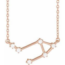 1/8 CTW Diamond Libra 16-18" Zodiac Constellation Necklace - 14k Gold (Y, W or R) - wwdesignjewelry.com