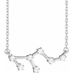 1/6 CTW Diamond Leo 16-18" Zodiac Constellation Necklace - 14k Gold (Y, W or R) - wwdesignjewelers.com