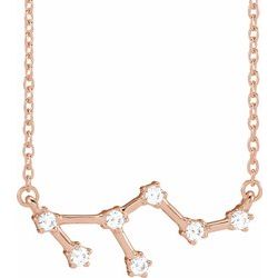 1/6 CTW Diamond Leo 16-18" Zodiac Constellation Necklace - 14k Gold (Y, W or R) - wwdesignjewelers.com