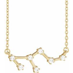 1/6 CTW Diamond Leo 16-18" Zodiac Constellation Necklace - 14k Gold (Y, W or R) - wwdesignjewelers.com