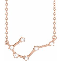 1/8 CTW Diamond Cancer 16-18" Zodiac Constellation Necklace - 14k Gold (Y, W or R) - wwdesignjewelers.com