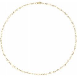 Heart Link Chain 16" Necklace - 14k Yellow Gold