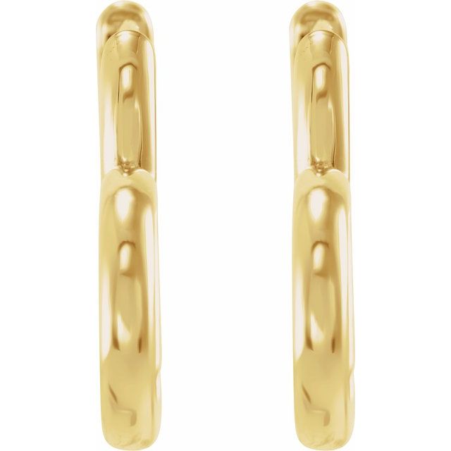 Hinged Heart Huggie Hoop Earrings - 14k Gold (Y, R, W), Platinum, or Sterling Silver