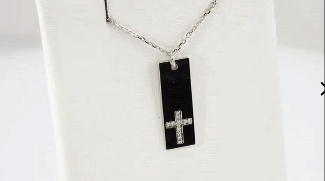 0.03 CTW Diamond Bar Cross 18" Necklace
 - 14k Gold (Y, W or R), Sterling Silver