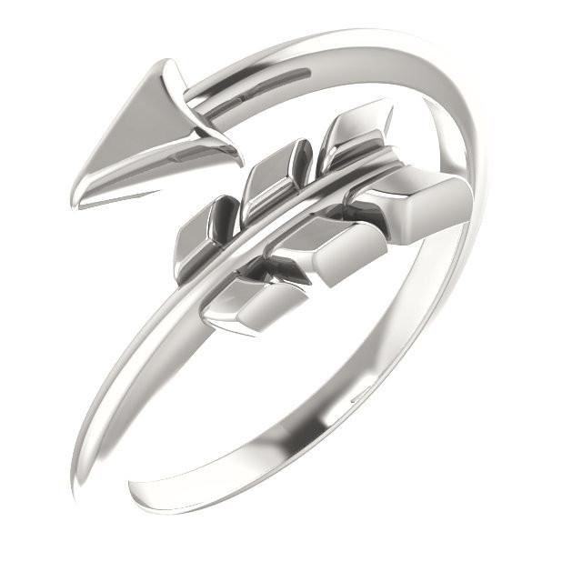 Negative Space Arrow Ring - Sterling Silver, 14k Gold (Y, W or R), Platinum