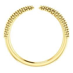 Beaded Negative Space Ring - Sterling Silver, 14k Gold (Y, W or R), Platinum