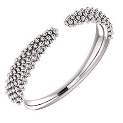 Beaded Negative Space Ring - Sterling Silver, 14k Gold (Y, W or R), Platinum