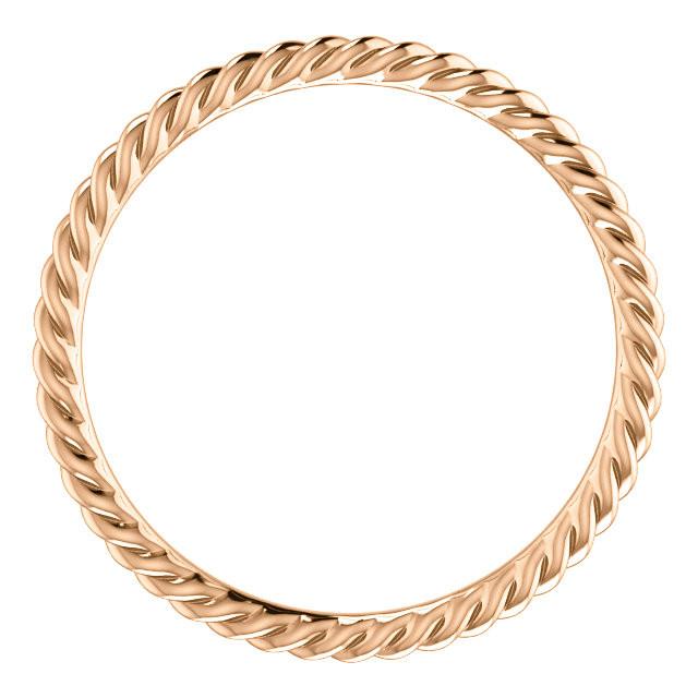 Skinny Rope Band Stackable Ring - 14k, 10k, 18k Gold (Y, W or R), Platinum, Sterling Silver