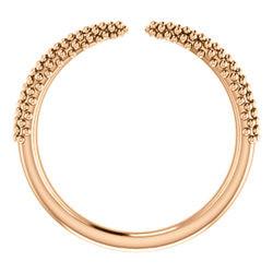 Beaded Negative Space Ring - Sterling Silver, 14k Gold (Y, W or R), Platinum