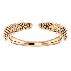 Beaded Negative Space Ring - Sterling Silver, 14k Gold (Y, W or R), Platinum