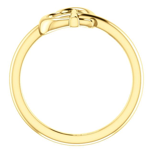 Heart Cross Ring - Sterling Silver, 14k Gold (Y, W or R), or Platinum
