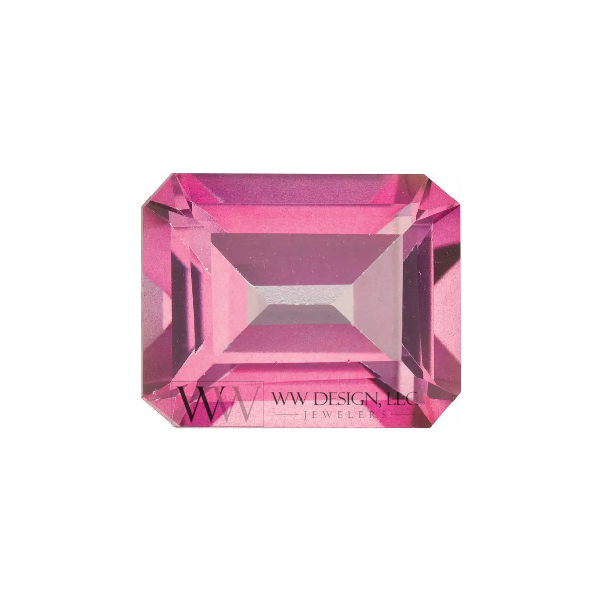 Genuine 4.25ct Pink Mystic Topaz East West Emerald Shaped Ring with 0.28ctw Diamond Halo - 14k 18k Gold (Y, R,W) Platinum