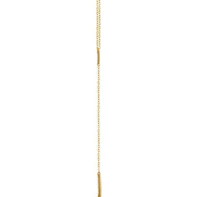 1/6 CTW Diamond Geometric Triangle & Bar Y Necklace 16-18" - 14k Gold (Y, W or R)
