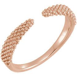 Beaded Negative Space Ring - Sterling Silver, 14k Gold (Y, W or R), Platinum