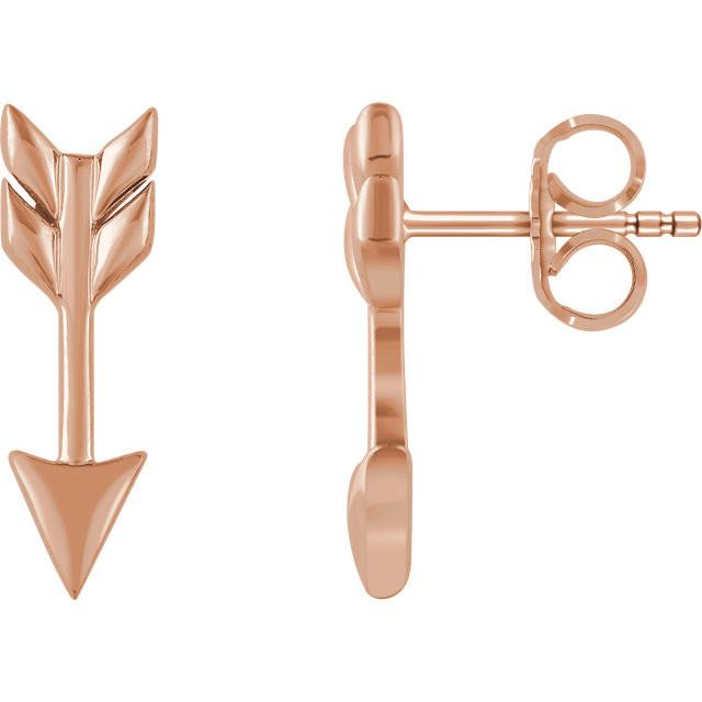 Arrow Earrings - 14K Gold (Y, W or R), or Sterling Silver