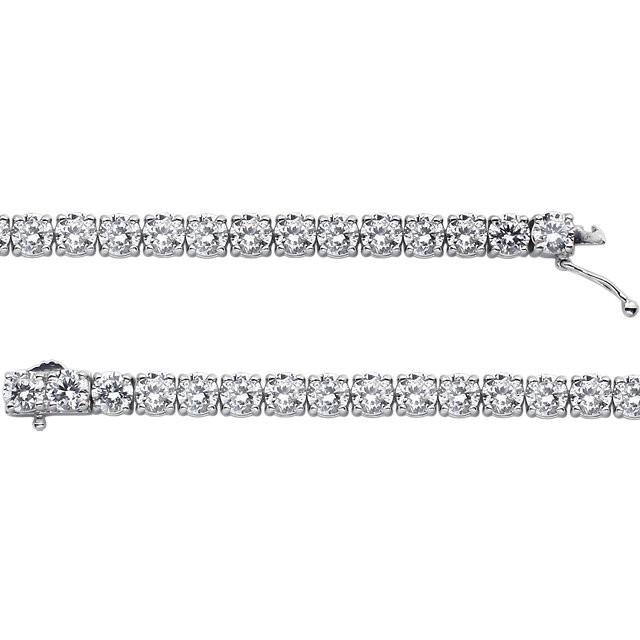 5mm Round Cubic Zirconia Line Tennis Bracelet - Sterling Silver