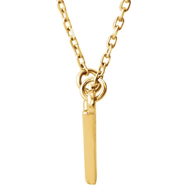 Small "V" Chevron 16.5" Necklace - 14k Gold (Y, W or R), Platinum or Sterling Silver
