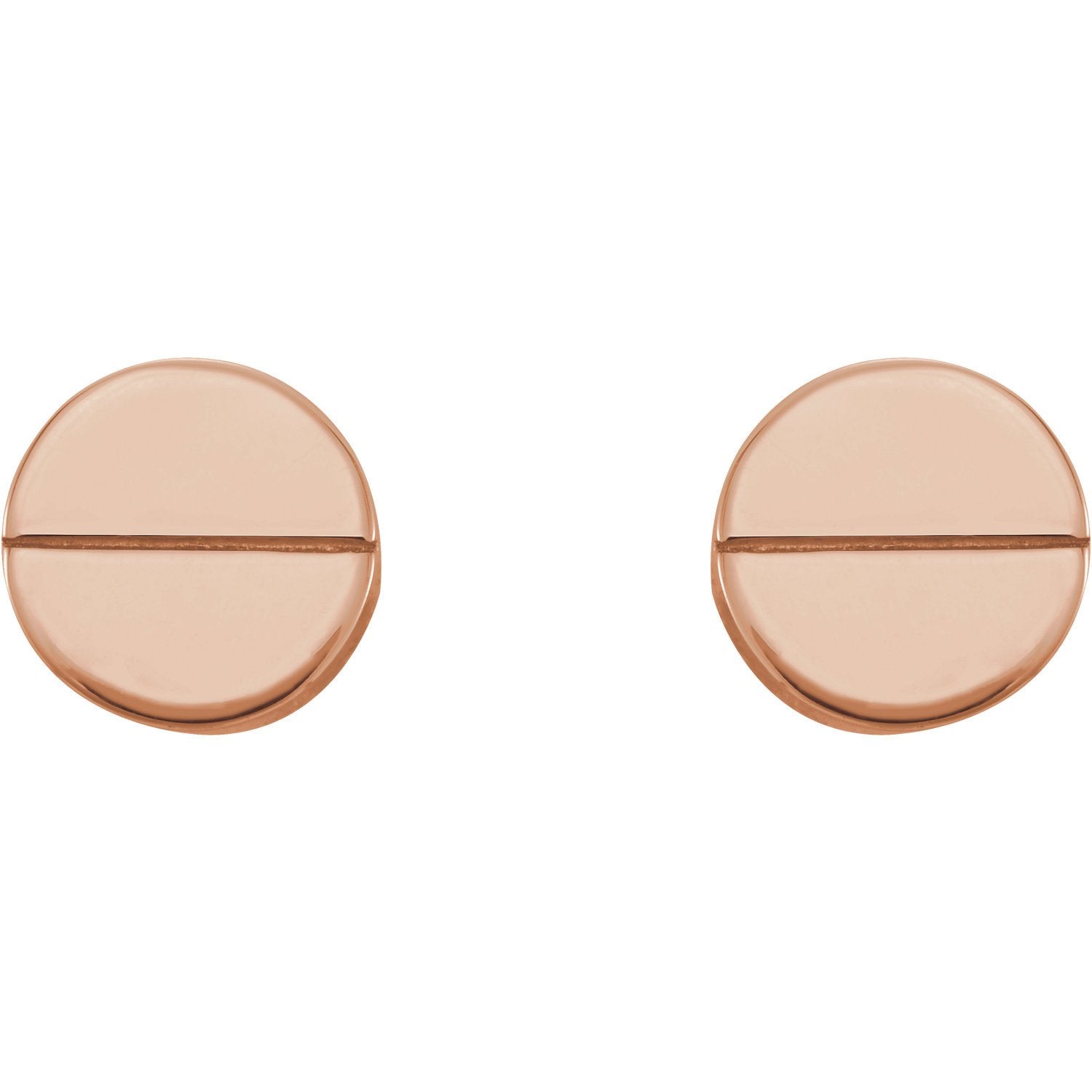 Geometric Earrings with Backs - 14K Rose Gold