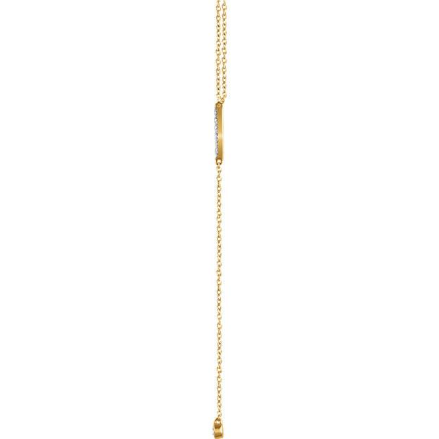 1/8 CTW Diamond Bar Y Necklace 16-18" - 14k Gold (Y, W or R)