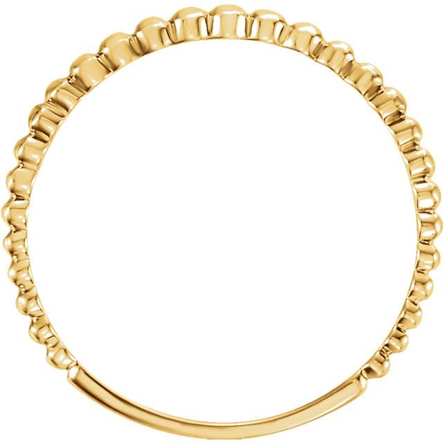 Beaded Stackable Ring - 14k Gold (Y, W or R)