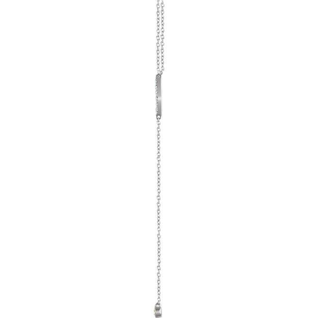 1/8 CTW Diamond Bar Y Necklace 16-18" - 14k Gold (Y, W or R)