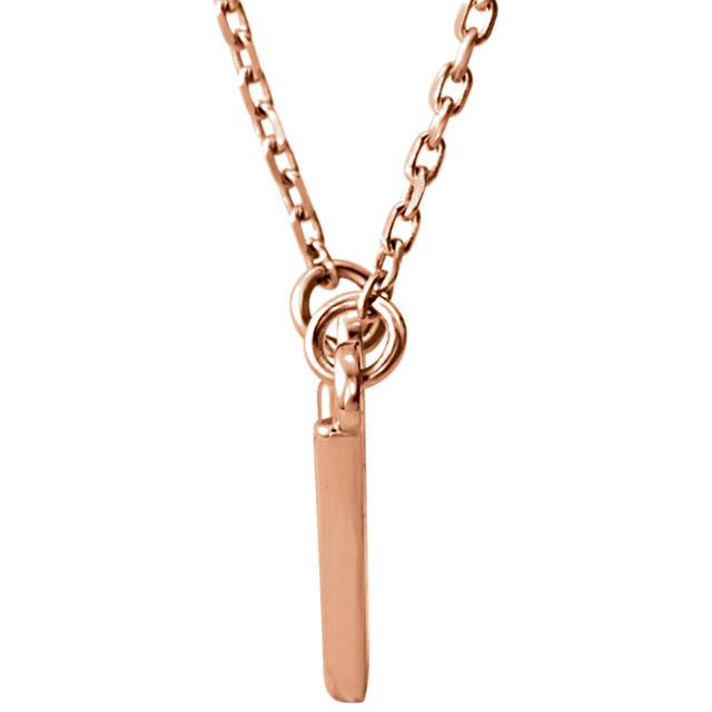 Small "V" Chevron 16.5" Necklace - 14k Gold (Y, W or R), Platinum or Sterling Silver