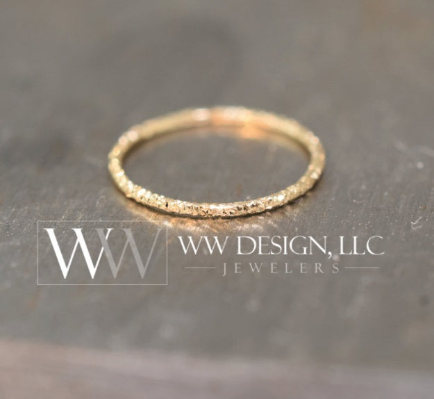 24 gauge Sparkly Diamond Cut Seamless Ring Hoop 14k, 18k, 22k, 24k G