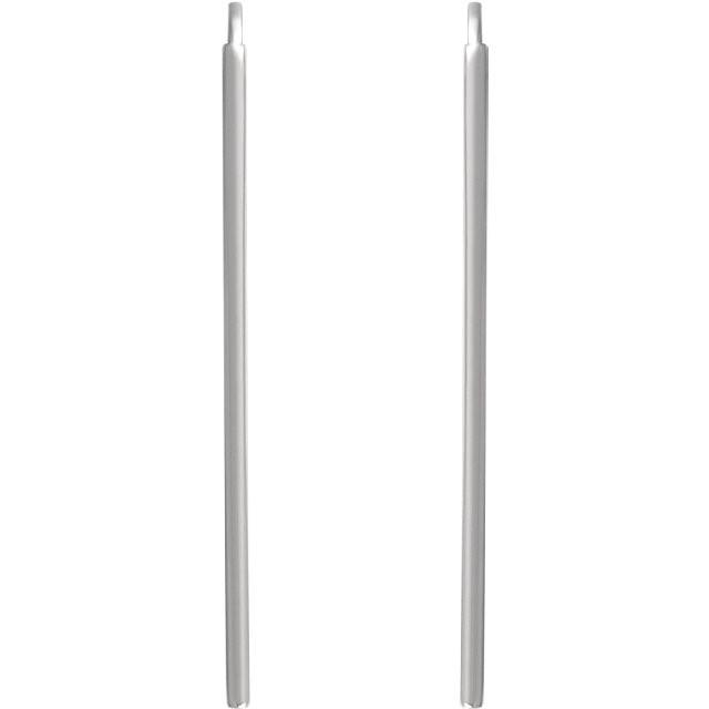 Long Vertical Bar Earrings - 14K Gold (Y, W or R), or Sterling Silver