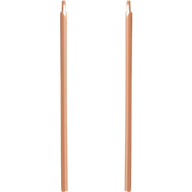 Long Vertical Bar Earrings - 14K Gold (Y, W or R), or Sterling Silver