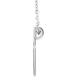 Cut-Out Outline Cross Necklace - 14k Gold (Y, W or R), Platinum, Sterling Silver