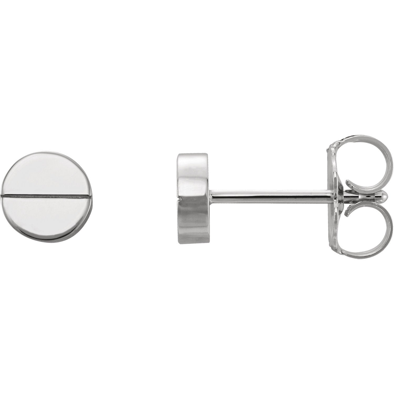 Geometric Earrings with Backs - 14K White Gold, Platinum, Sterling Silver