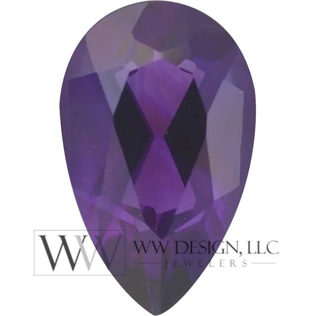 Aaa Genuine Amethyst Ring Pear 1.4Ct - 14K 18K Gold (Y R W) Platinum