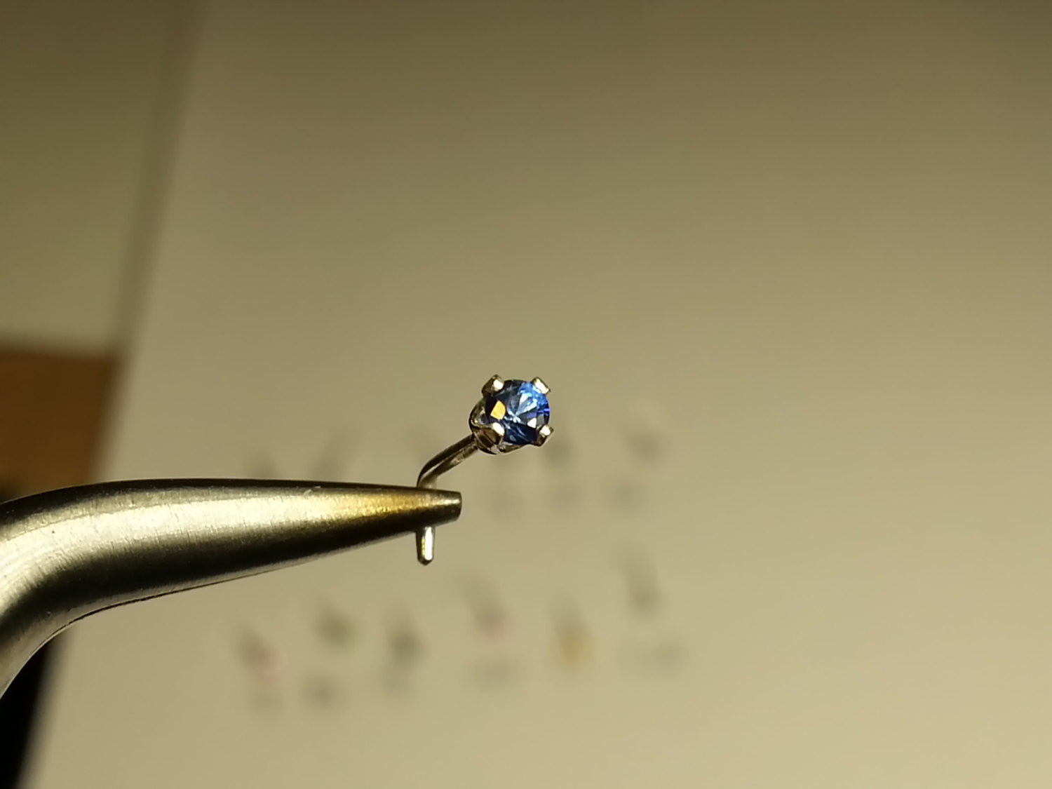 Nose Stud Post - Blue Sapphire 2mm AAA-Grade (Best!) Genuine Natural Blue Sapphire Facetted Stone Sterling Silver, Helix, Tragus, Cartilage