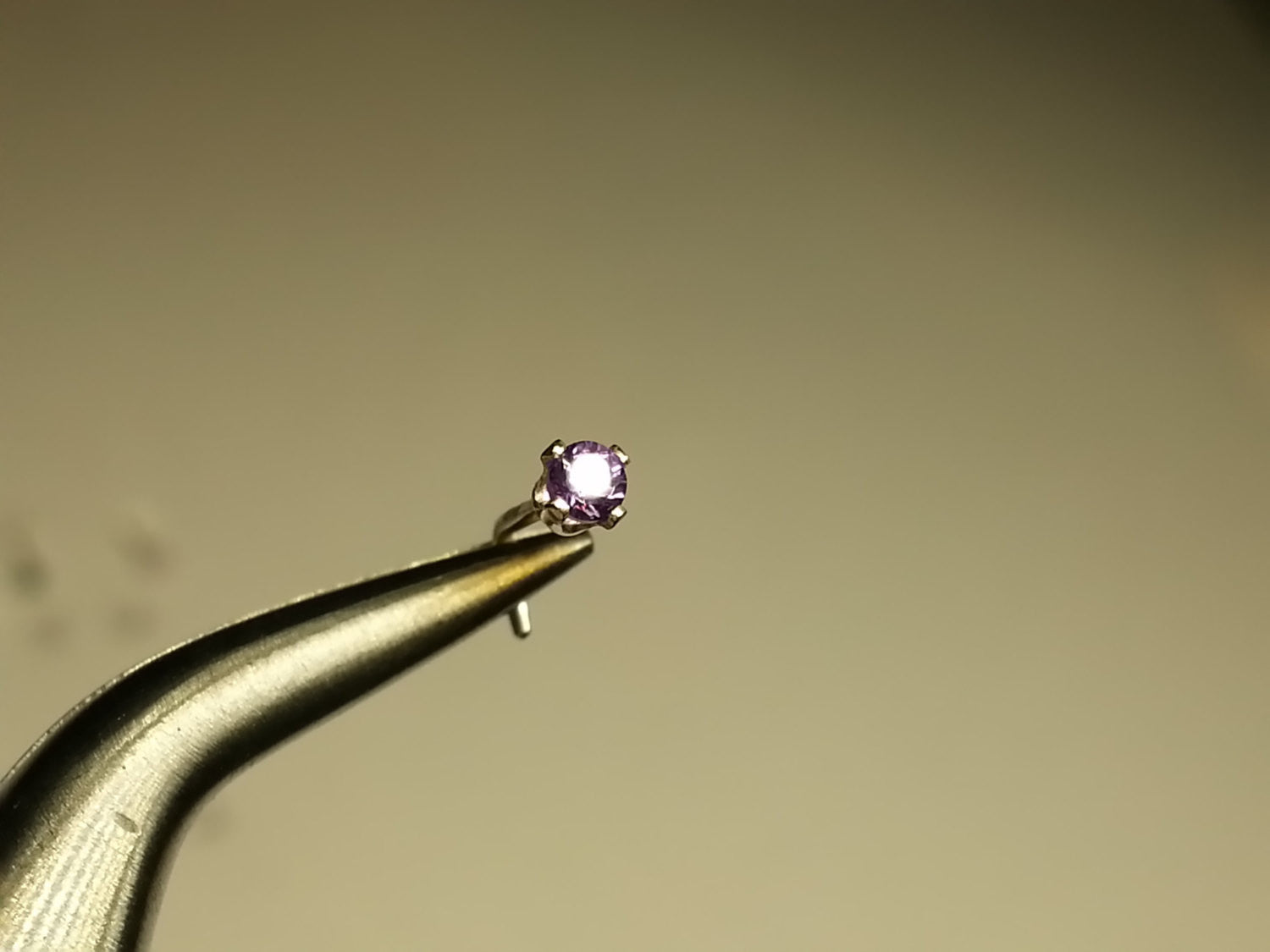 Nose Stud Post - Amethyst 2mm AAA-Grade (Best!) Genuine Natural Purple Amethyst Facetted Stone Sterling Silver, Helix, Tragus Cartilage Gold